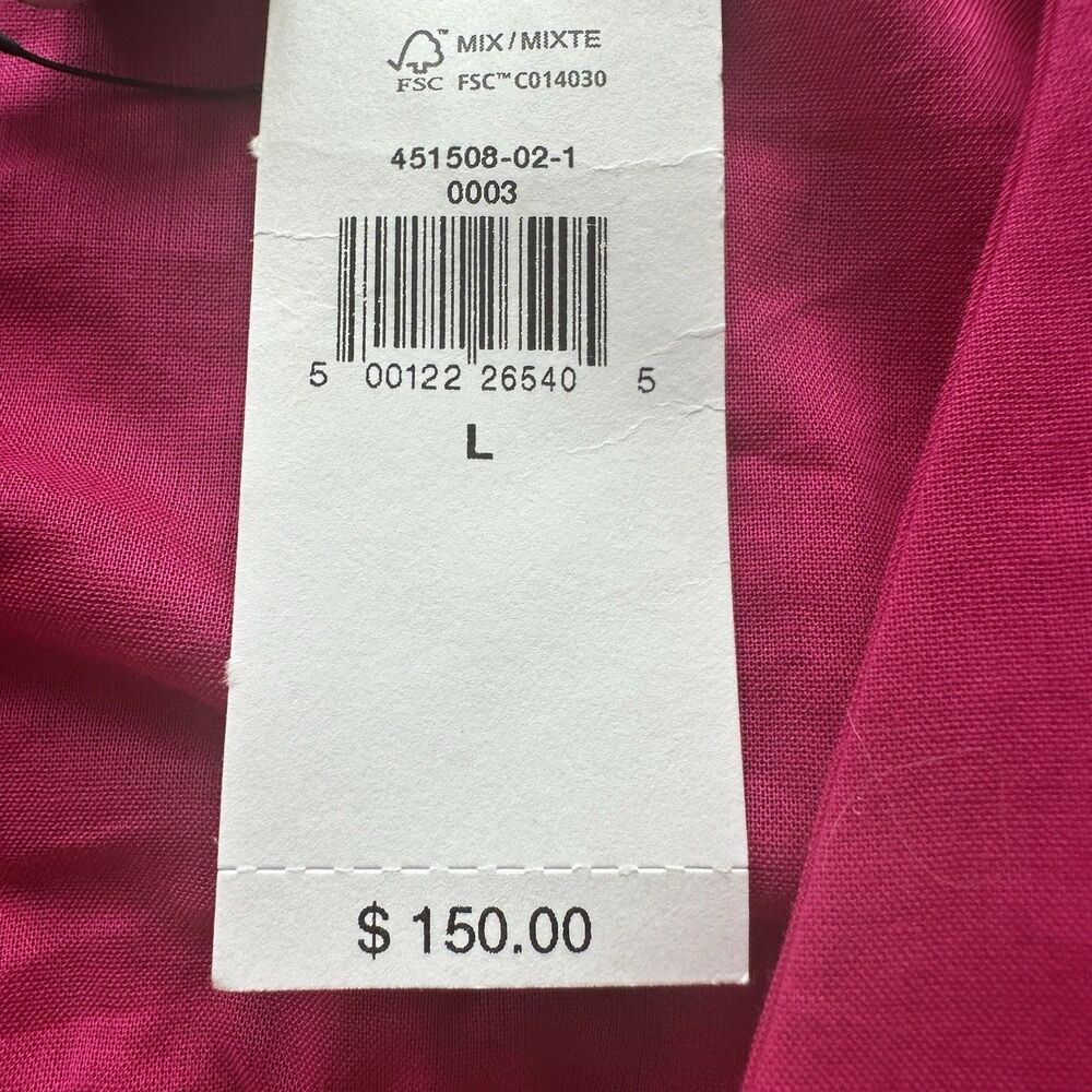 NWT Banana Republic Caftan Midi Dress Sz L Elbow Sleeves Voile Pink Cotton - Picture 5 of 10